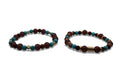 Duo Armband Set – Turquoise & Bordeaux Kralen met Goudkleurige Accenten | Matching Armbanden | Unisex Sieraden