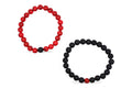 Matchende Duo Armbanden – Rode Howliet & Lava Steen | Koppel- & Vriendschapsarmbanden | Heren & Dames