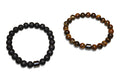 Matchende Duo Armbanden – Lava Steen & Tijgeroog Look | Koppel- & Vriendschapsarmbanden | Unisex Set